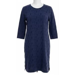 Vintage Amanda Gray Midi Dress Women XS Blue Long Sleeve Made in USA Cottagecore